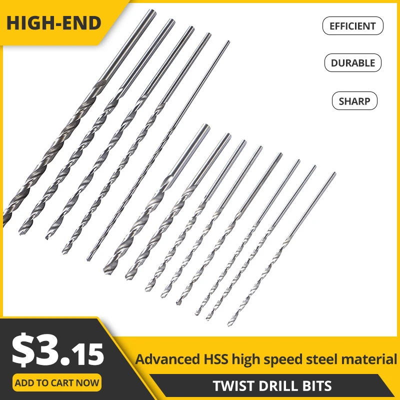 

5pcs / 8pcs Twist Drill extra long 150mm / 200mm auger drill with straight shank metal wood drill bit