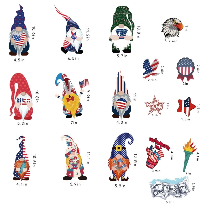 

4th of July Window Decor Wall Decals Personalized Design Stickers Suitable for Home Auto Decorations D7YA