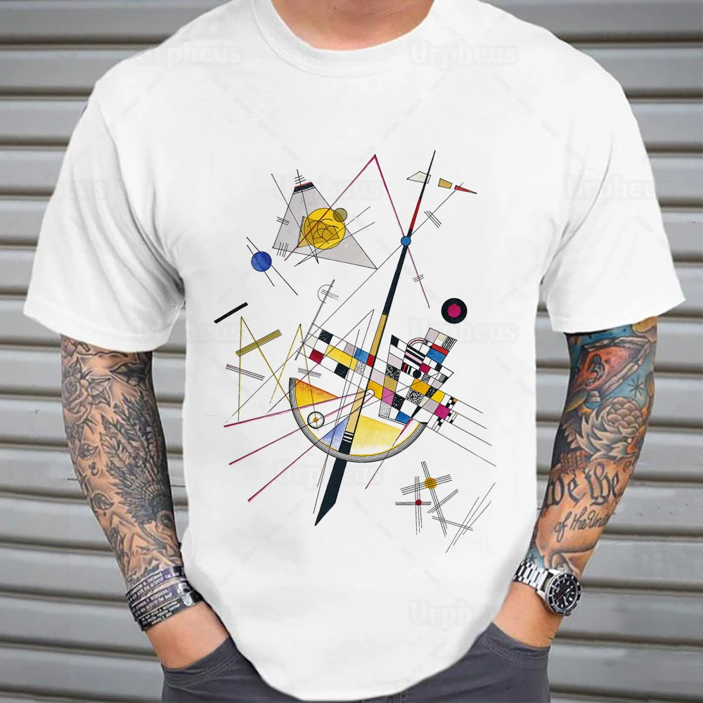 Фото 100% хлопок Vassily Kandinsky, мягкая Натяжная рубашка с принтом, винтажный стиль, деликатное натяжение (1923), новинка, футболка, летний топ, футболки №2