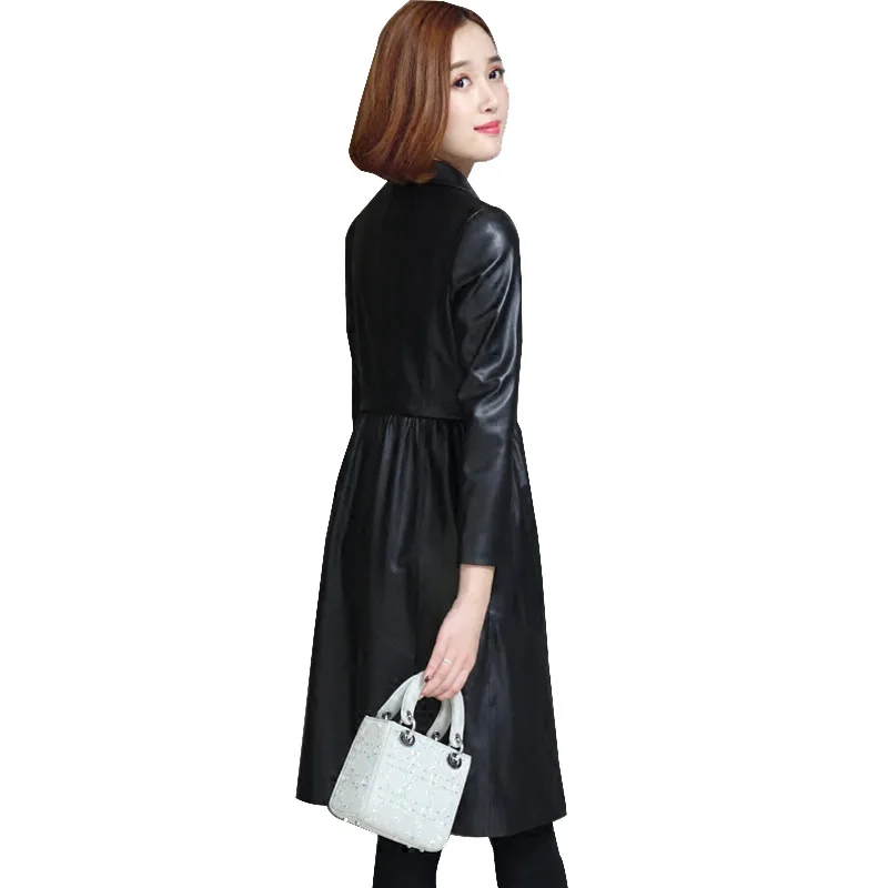 Женская куртка из натуральной кожи весна-осень 2020 пальто овчины Длинный блейзер