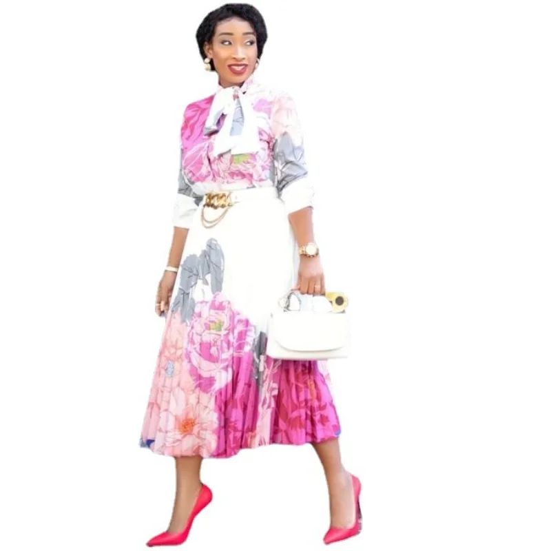 african attire for women Clothes for Women Dashiki Print Dress European Clothing Plus Size Bazin Rich Sleeveless Fashion Round Neck Maxi Vestido african robe