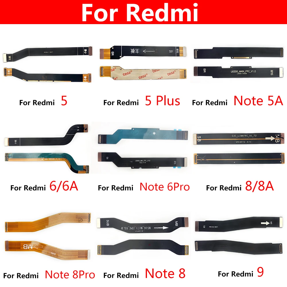 Новая материнская плата разъем гибкий кабель для Xiaomi Redmi 9 9A 9C 6 6A 8A Note 10 8 7 Pro 5 5A