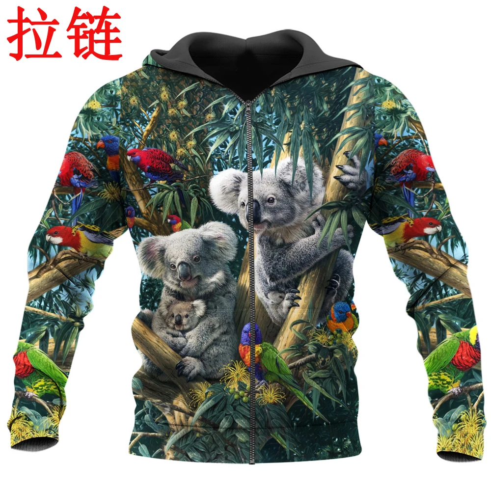 

Parrot Fashion Mens for women hoodies animal Koala 3D All Over Printed Hoodie Sweatshirt Harajuku Streetwear Unisex Tracksuit