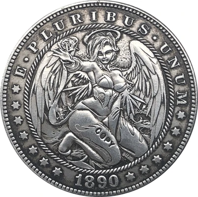 Хобо никель 1890 CC США Монета Моргана доллар копия Тип 152|Безвалютные монеты| |