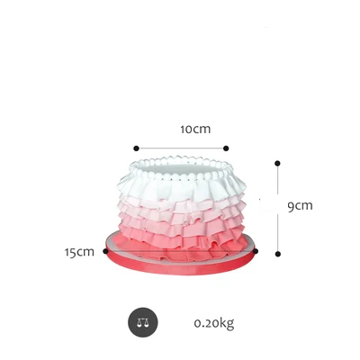 Pink 4 inch Юбка SWEETOGO 4/6 дюймов искусственные модели помадки торт в глине синий/розовый/зеленый для витрина магазина реквизит для фотосъемки - Цвет: Pink 4 inch