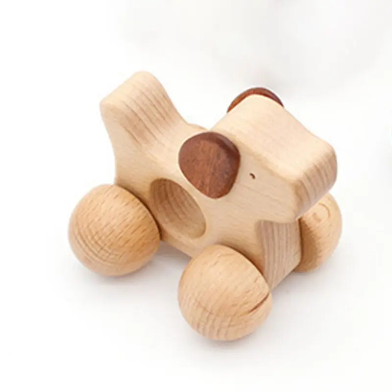 

Baby Dog Shape Ecofriendly Wooden Car DIY Craft Infant Cartoon Animal Puzzle Toy