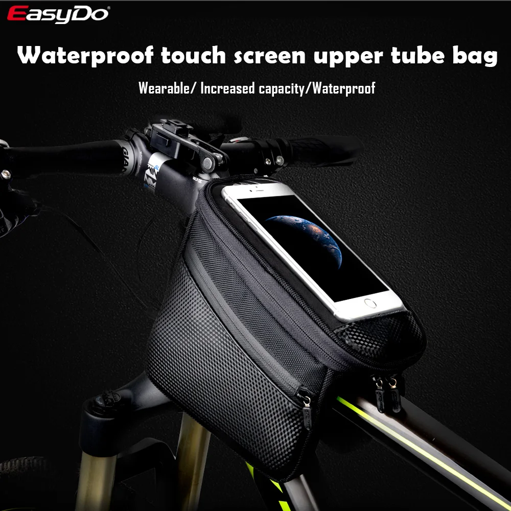 

EasyDo Bicycle Bag Waterproof Velcro Top Front Tube Frame bike Bag MTB Mountain Road Bike Bags Reflective strip Bike Accessories