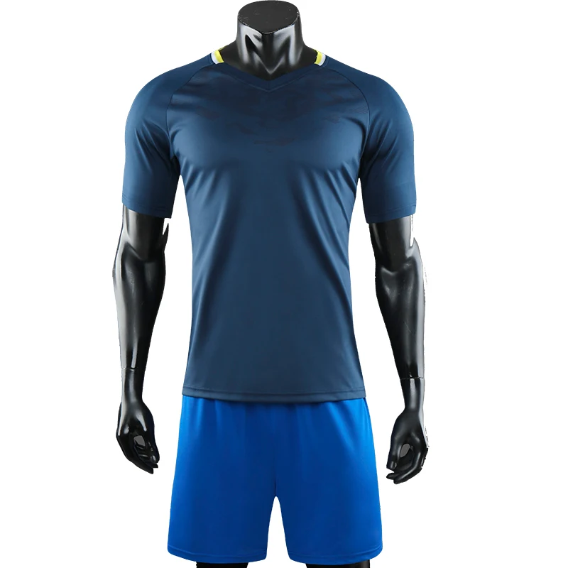 Мужская синяя футболка с коротким рукавом для футбола набор взрослых желтая