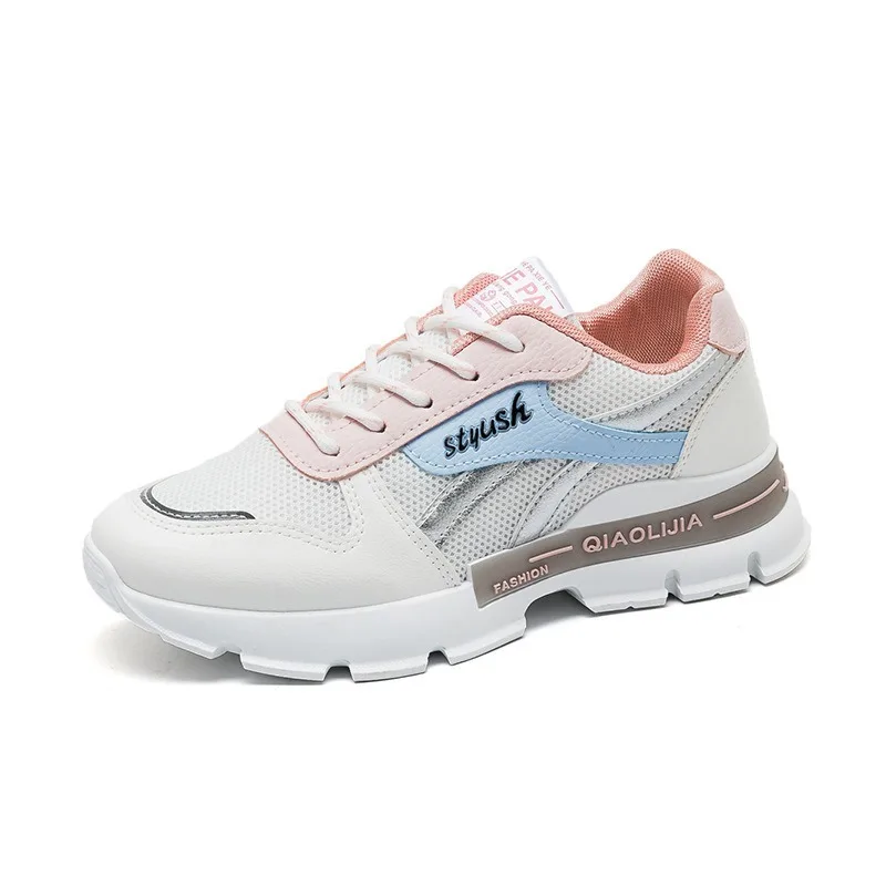 

SHOFORT Platform Sneakers 2021spring Fashion Mixed Color All-match Shoes Women Breathable Damping Light Heighten Running Shoes