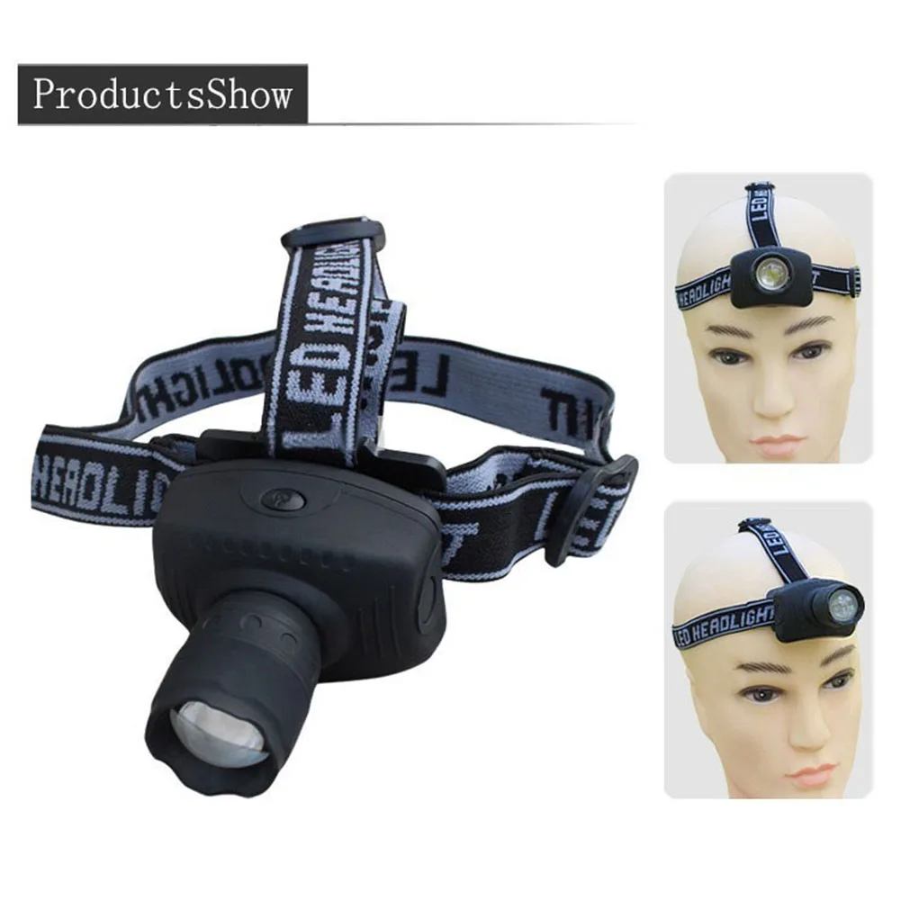 

New Hot 3W Hard Lights LED Dull Polish Headlamp 3 Gears Light Modes Stretch Zoom Headlamp for Camping Hiking Night Fishing