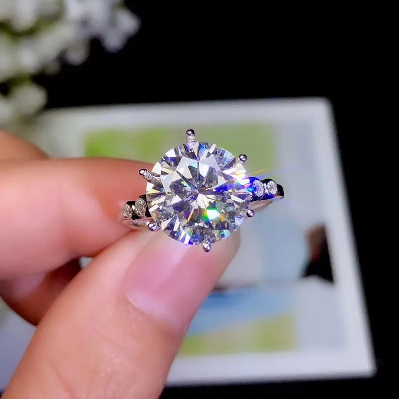 Ювелирные изделия CoLife 3ct Moissanite кольцо для свадьбы 9 мм круглое серебряное