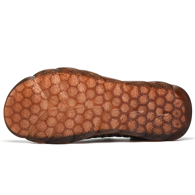 Сандалии мужские из бычьей кожи и сетчатого материала мягкие повседневные