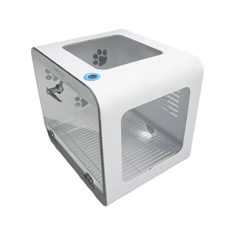 

Small pet automatic drying box, tempered glass + acrylic plate, intelligent temperature display,white pet products pet grooming