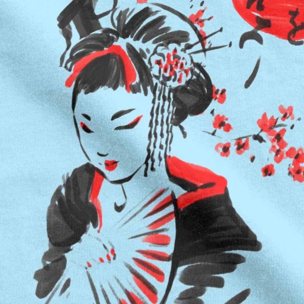 Geisha T-Shirts Men Japan Tattoo Cool Tokyo Beauty Japanese Novelty Pure Cotton Tees Round Neck Short Sleeve T Shirts Gift Idea |