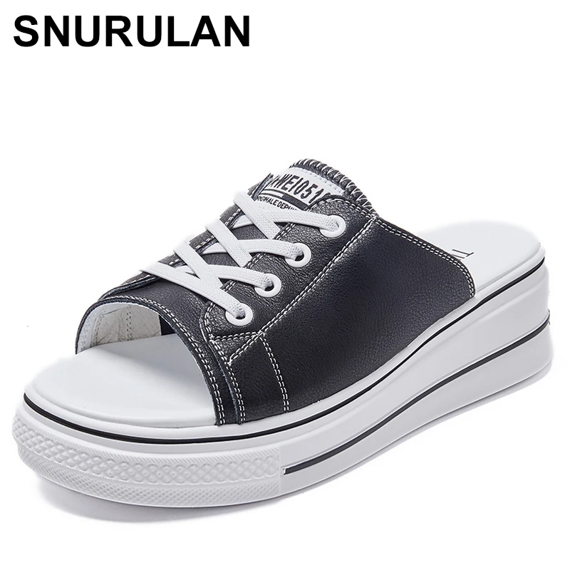 

SNURULAN/Повседневные кроссовки 2020; Женские босоножки на танкетке; Удобные шлепанцы на платформе; Женская обувь; Сезон лето; 5 см