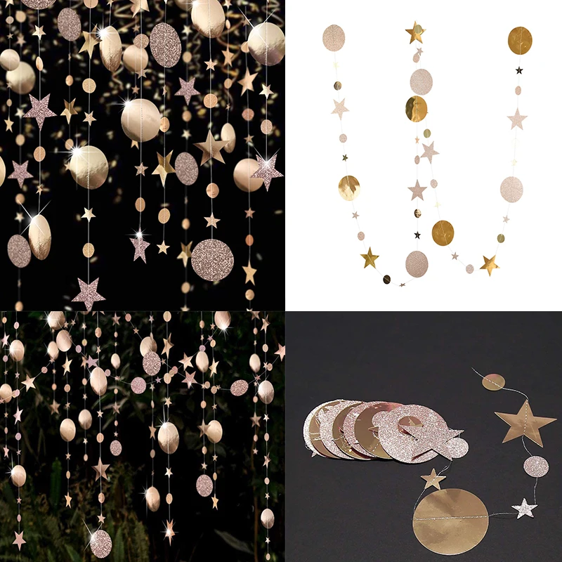 

Гирлянда из блестящей бумаги 4М черный золото