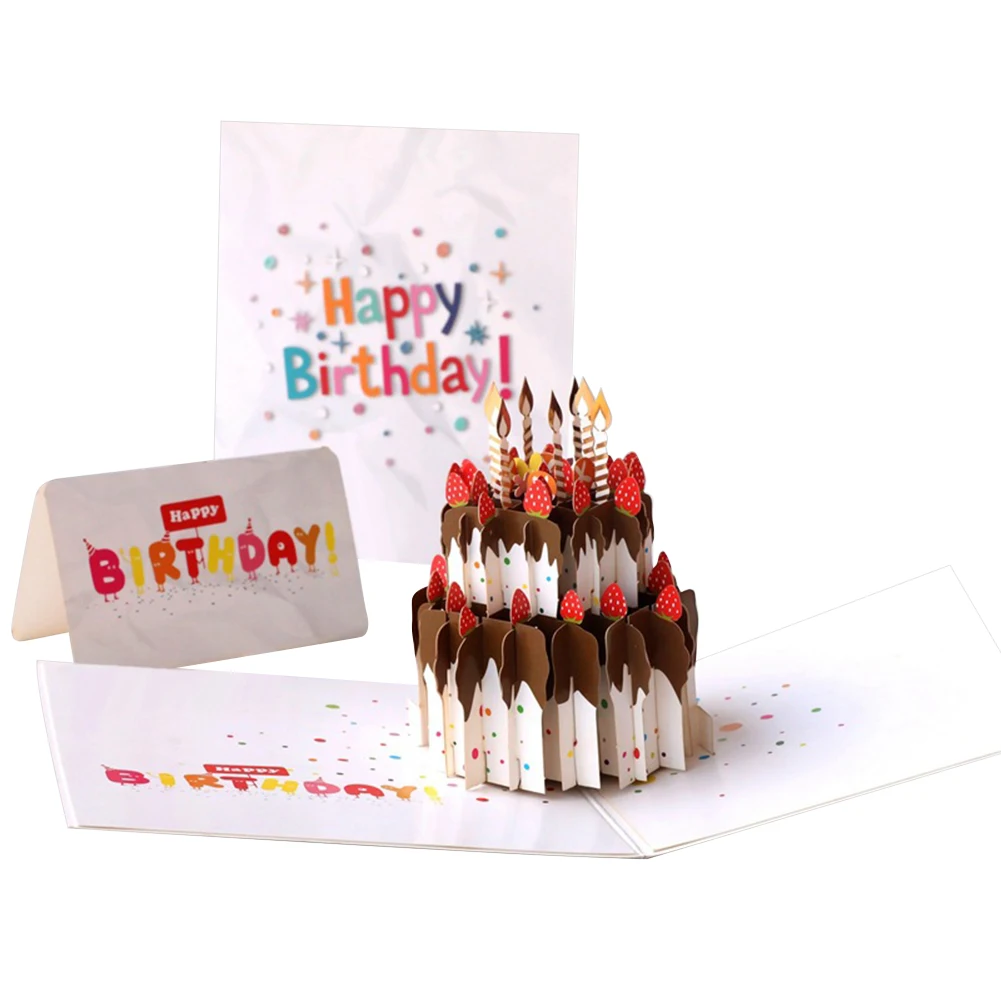 

3D Up Dream Cake Greeting Card Christmas Birthday New Year Invitation