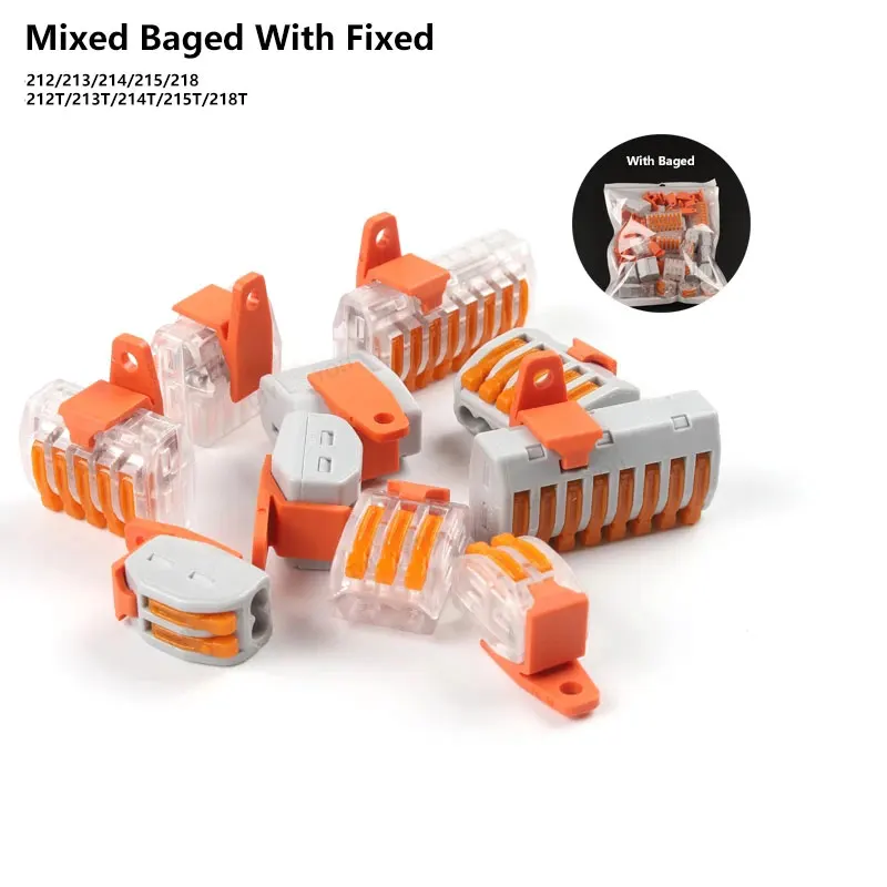 Смешанный пакет Мини Быстрый провод соединители с крепежным фитингом