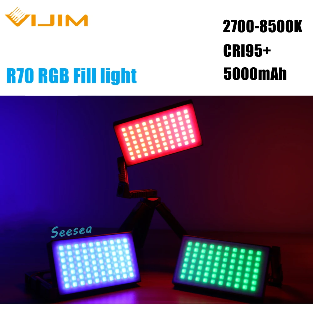

VIJIM R70 RGB Video Light Full Color Metal LED Light with Adjustable Bracket Mount DSLR SLR Camera Light PD Fast Charge