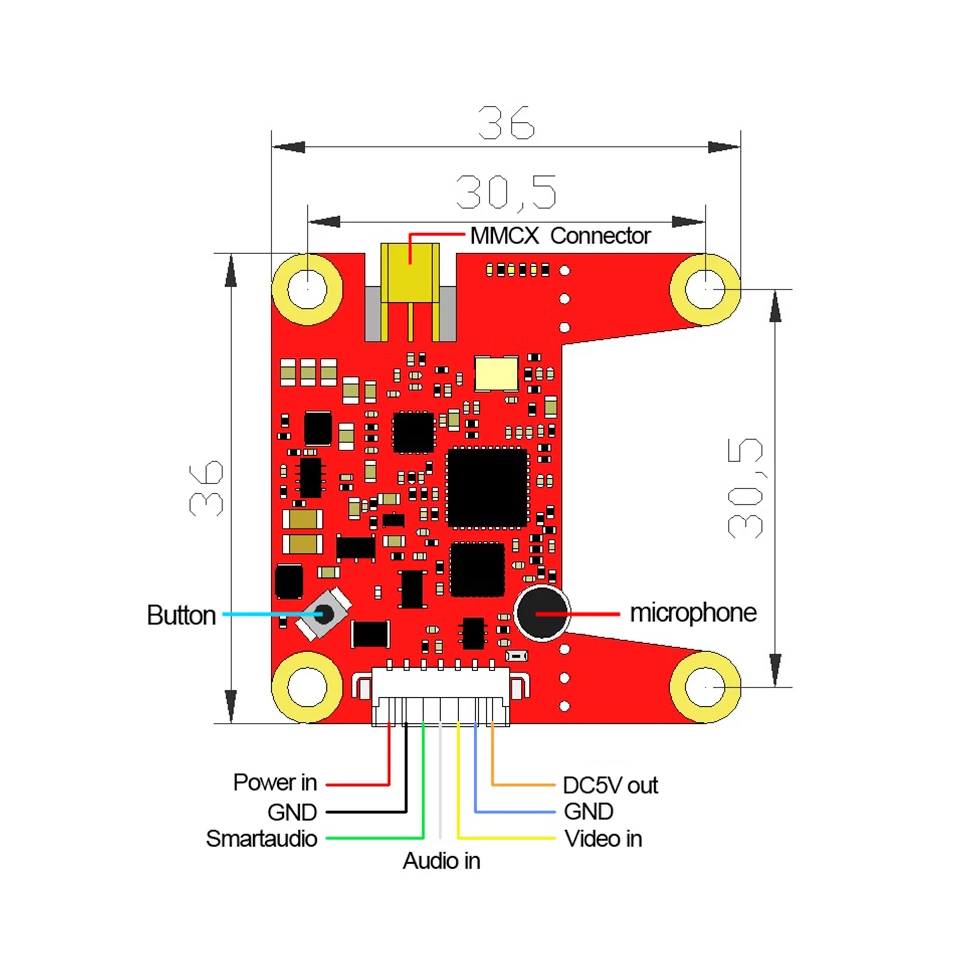 E709TM3 Pro 5,8G передатчик 25 МВт/200 мВт/500 МВт 800 МВт PitMode OSD Регулируемый с микрофоном MMCX разъем для FrSky OMNI BUS F4 7-26 в