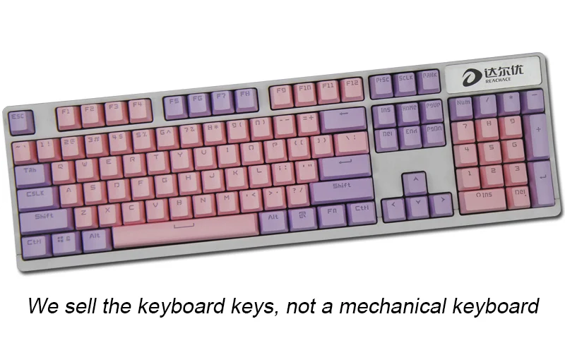 Purple Pink Топ принт вишни/небо тема 104 ключ колпачки для ключей Набор для механической клавиатуры для игр механическая клавиатура MX колпачки для ключей - Цвет: Purple Pink