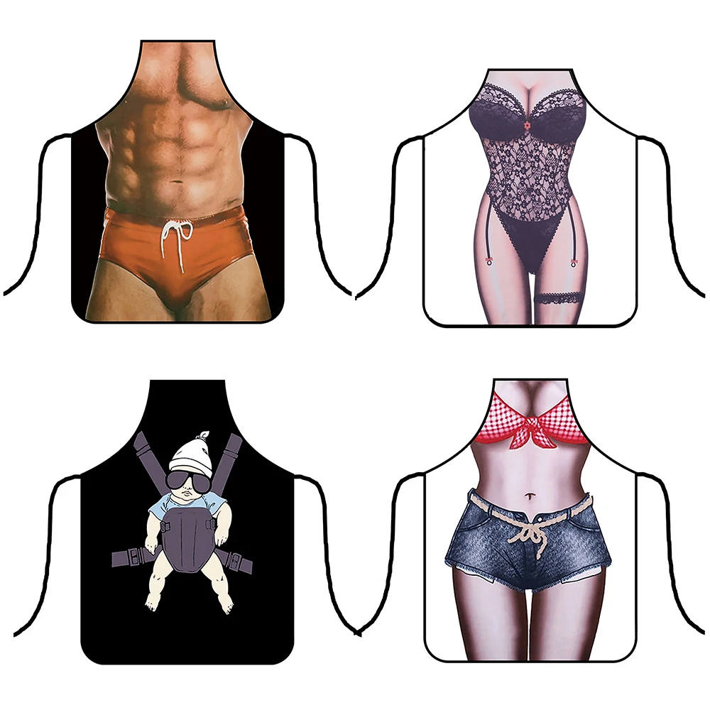 Регулируемый Забавный фартук для приготовления пищи сексуальные вечерние
