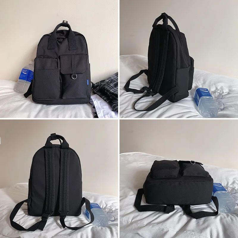 Женский холщовый рюкзак водонепроницаемый Розовый школьный для ноутбука сумка