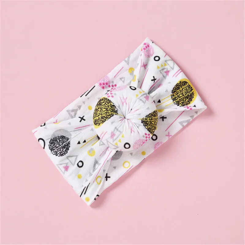 

1pcs Cool Summer Baby Nylon Bow Headband Newborn Bowknot Round Ball Headwrap Girl Kids Hair Band