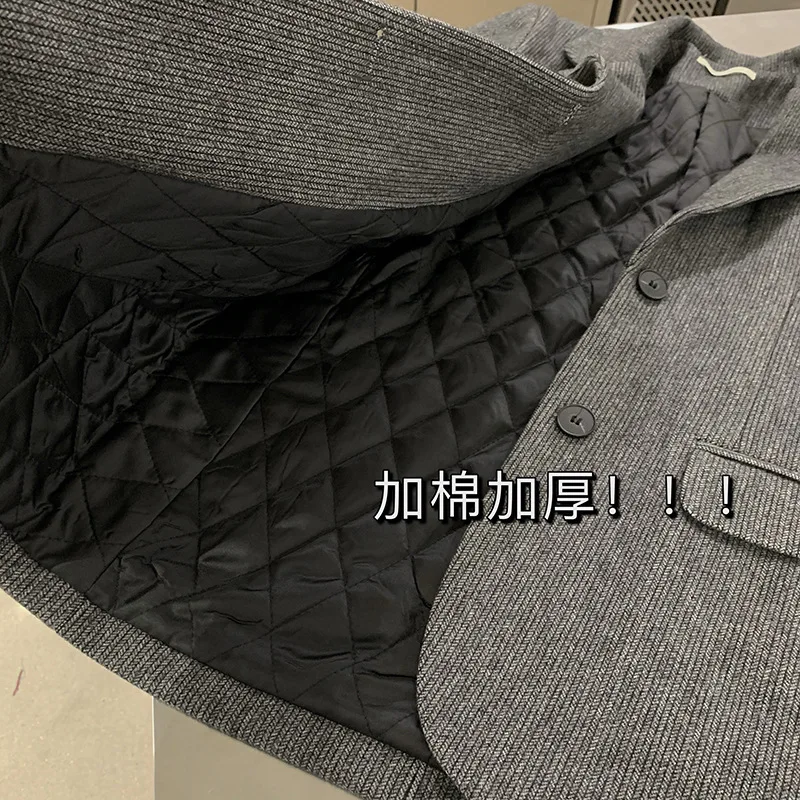 

Elegant Women Blazers Vintage Long Sleeve Autumn Winter Thick Warm Plush Blazer Jackets Office Ladies Coats High Quality Blazers