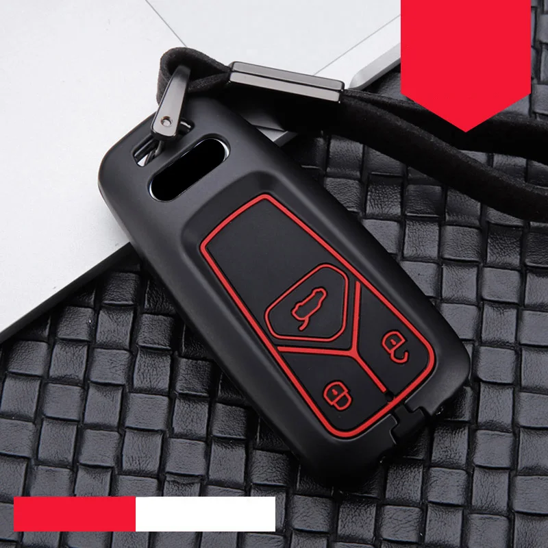 

Fashion Zinc alloy+Silica gel Car Key Case Cover For Audi C6 A7 A8 R8 A1 A3 A4 A5 Q7 A6 C5 New A4L A6L QT S5 S7 TTS Car styling