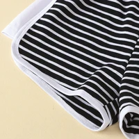 4-9 Age girl clothes summer two-piece fashion striped short-sleeved sweatshirt  shorts Korean version quality children clothing