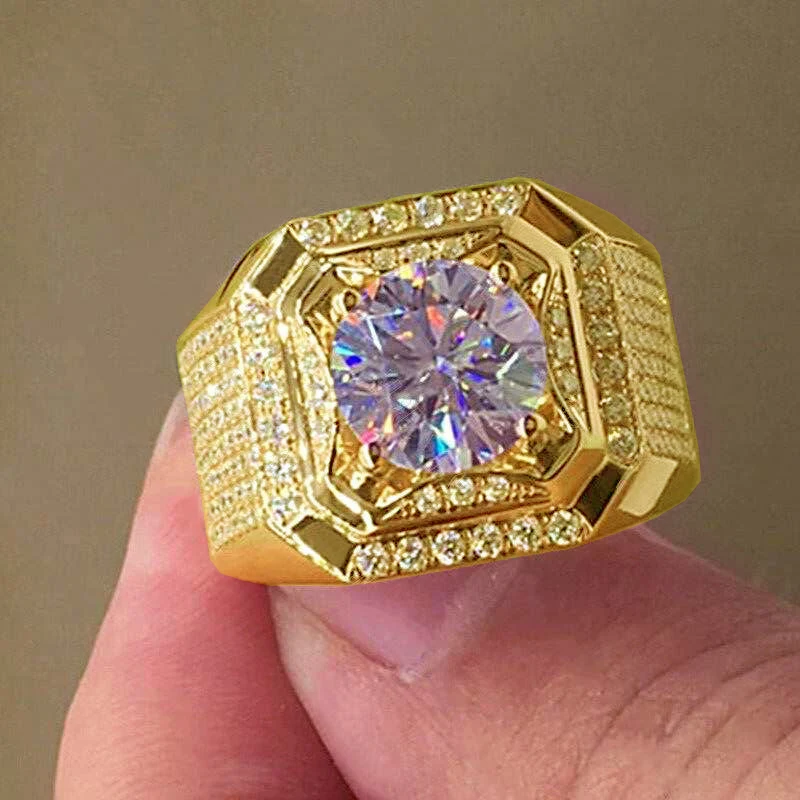 

MFY Fashion White Crystal CZ Ring For Women Men Hip Hop Full Crystal Engagement Ring Men Wedding Band Party Jewelry