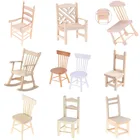 Модель деревянного стула 1:12 дюймов, кухонный стул, стул для ресторана, детская игрушка для ролевых игр, домашний декор для кукольного домика