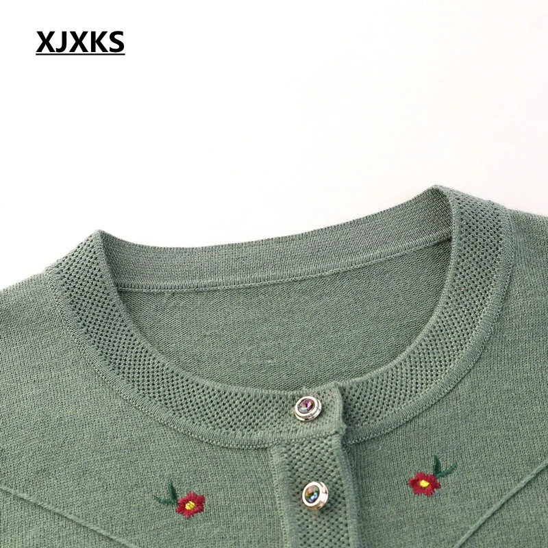 XJXKS/Новинка 2019 свитер большого размера элегантный однобортный шерстяной