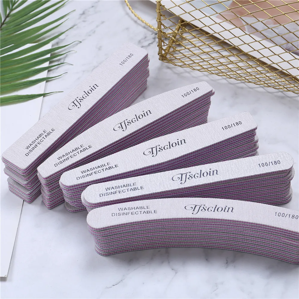 10Pcs/Lot Nail File 100/180 Sanding Buffer Block Sandpaper for gel nails Grit nail tools | Красота и здоровье