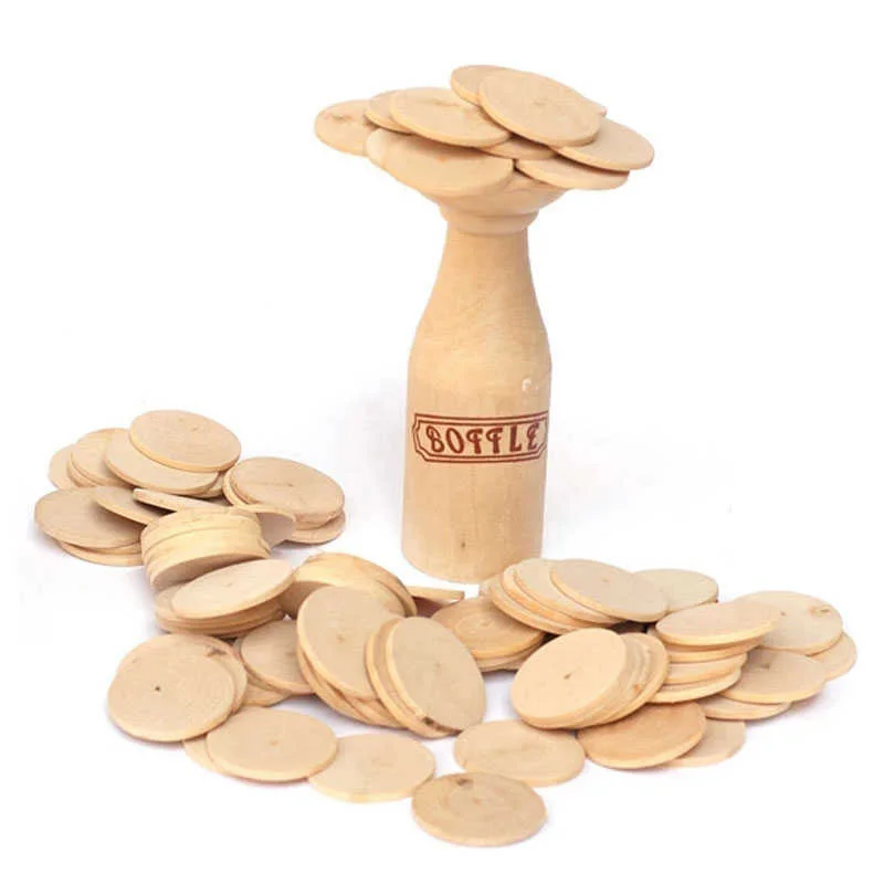 Детская забавная настольная игра для детей деревянные пирожные с бутылкой