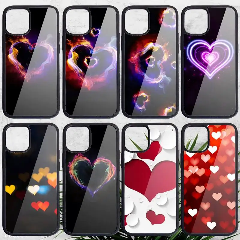 

Love Heart Phone Case PC for iPhone 11 12 pro XS MAX 8 7 6 6S Plus X 5S SE 2020 XR