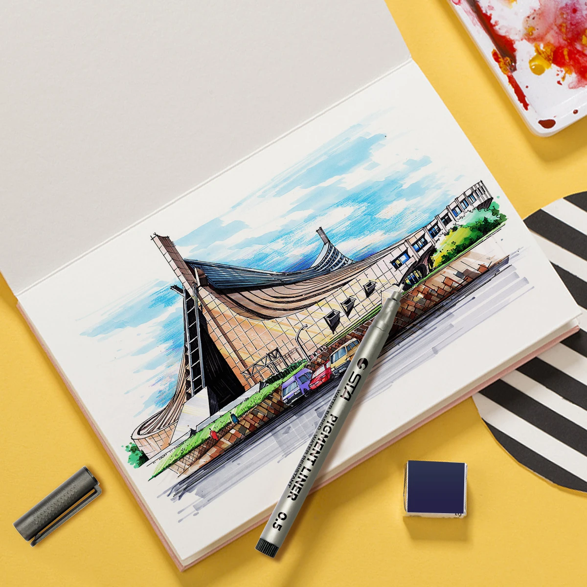 10/шт Водонепроницаемая игла ручка мультяшный Дизайн Эскиз для рисования Pigma