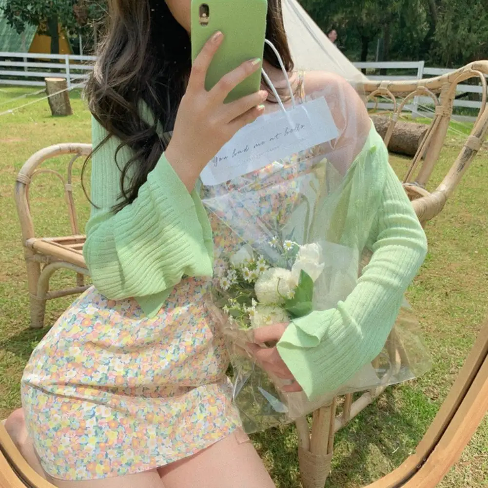 

New Spring Summer 2021 Women Knit Cardigan Sweater Casual Short Coat Female A Little Shawl Thin Knitted Jacket Elegant Outerwear