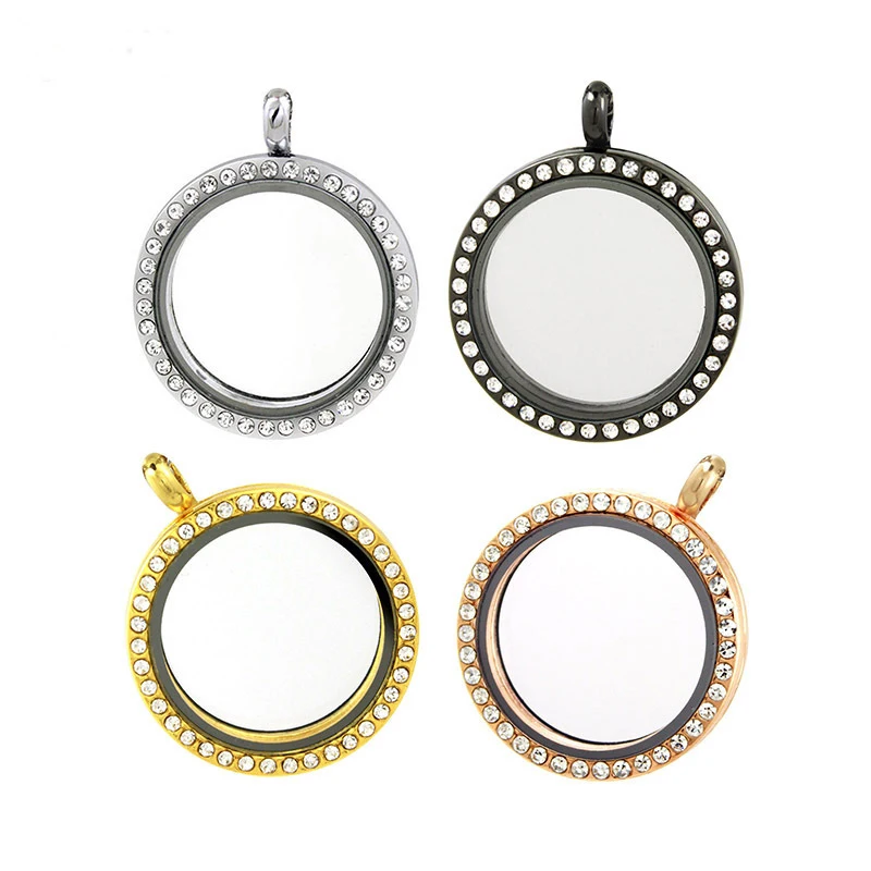 

20Pcs/Lot 30mm Memory Floating Photo Locket Charms Alloy Metal Glass Crystal Charms For DIY Making Necklaces Weddings Jewelry