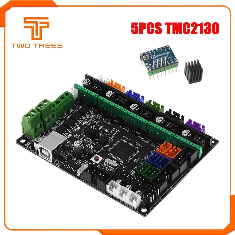 With 5pcs TMC2130 MKS Gen L V1.0 плата управления печатной платы Reprap Ramps 1,4 skr v1.3 поддержка A4988/DRV8825/TMC2208/TMC2130 драйвер для деталей 3d принтера - Цвет: With 5pcs TMC2130