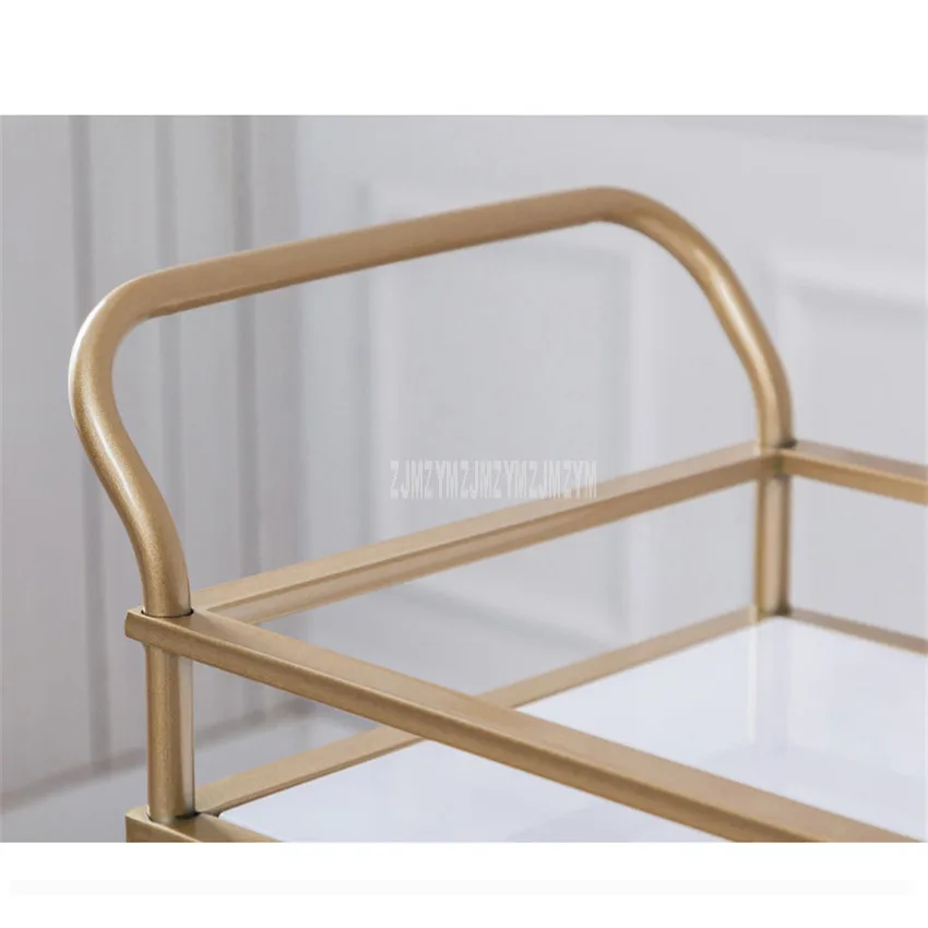 Обеденная тележка для отеля с колесами двухслойная железная рама стол вина