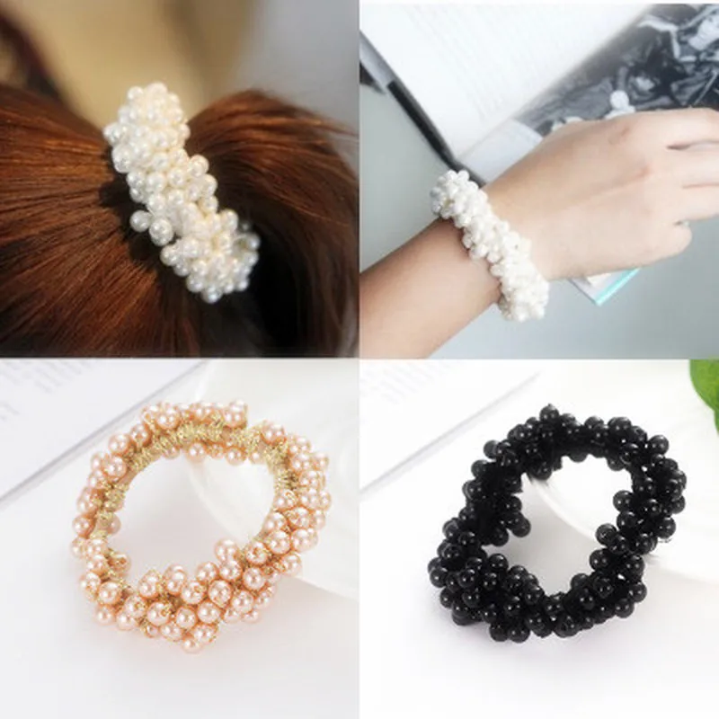 Резинки для волос с жемчужинами и бусинами эластичные резинки женщин заколки