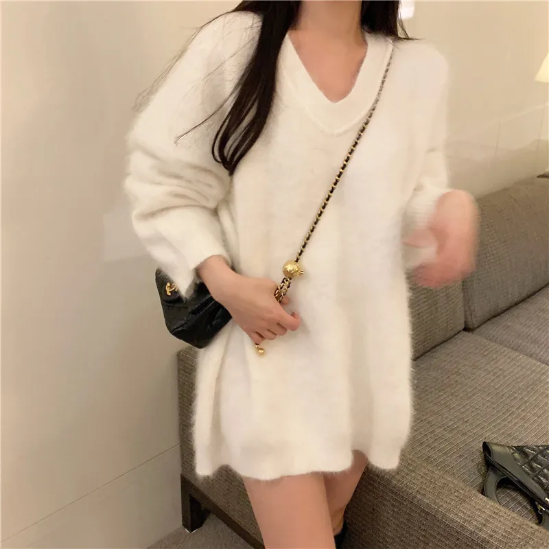 

New Female Sweater Women Winter Pullover Knitting Overszie Long Sleeve Girls Tops Loose Sweaters Knitted Outerwear Thin Sexy