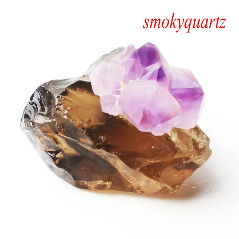 smoky quartz 1 шт. смешанный природный Аметист Кристалл кластер с рок Грубые каменные минералы образец Рейки Исцеление Декор красочный подарок - Цвет: smoky quartz