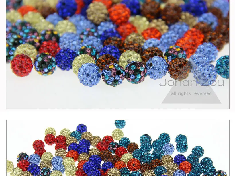 JHNBY 10 мм 20 шт шарики Clay Disco мяч хрустальные бусы паве Высокое качество модные свободные бусины ювелирные изделия ожерелье браслет DIY Аксессуары