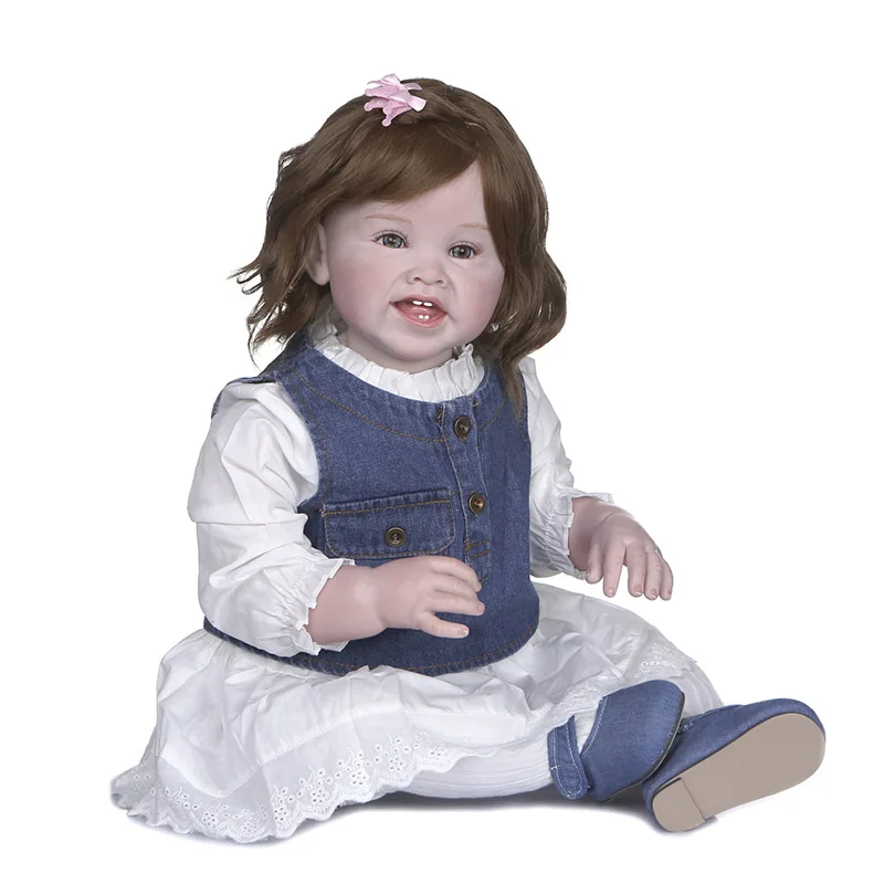 

28inch Reborn Baby Dolls Handmade Real Size Girl Dolls Child Model Girl Doll Realistic Full Silicone Girl Kids Adults Accompany