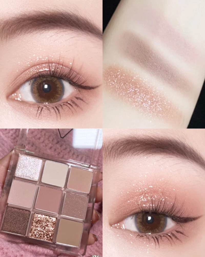 тени для век палетка Makeup 9Color Shimmering Matte Eyeshadow Palette Shimmer Eye Shadow Косметика | Красота и