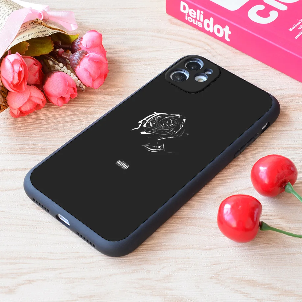

For iPhone Mask Cover Pop Smoke Print Soft Matt Apple Case