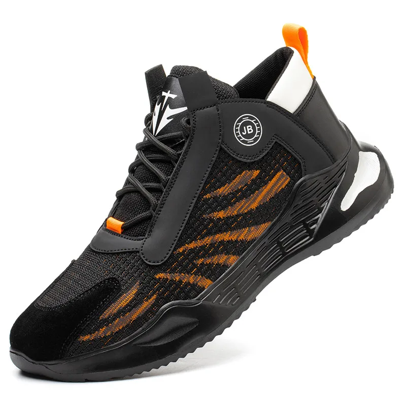 

New style men's steel-toed indestructible work boots anti-smash and anti-stab safety shoes comfortable outdoor sports shoes